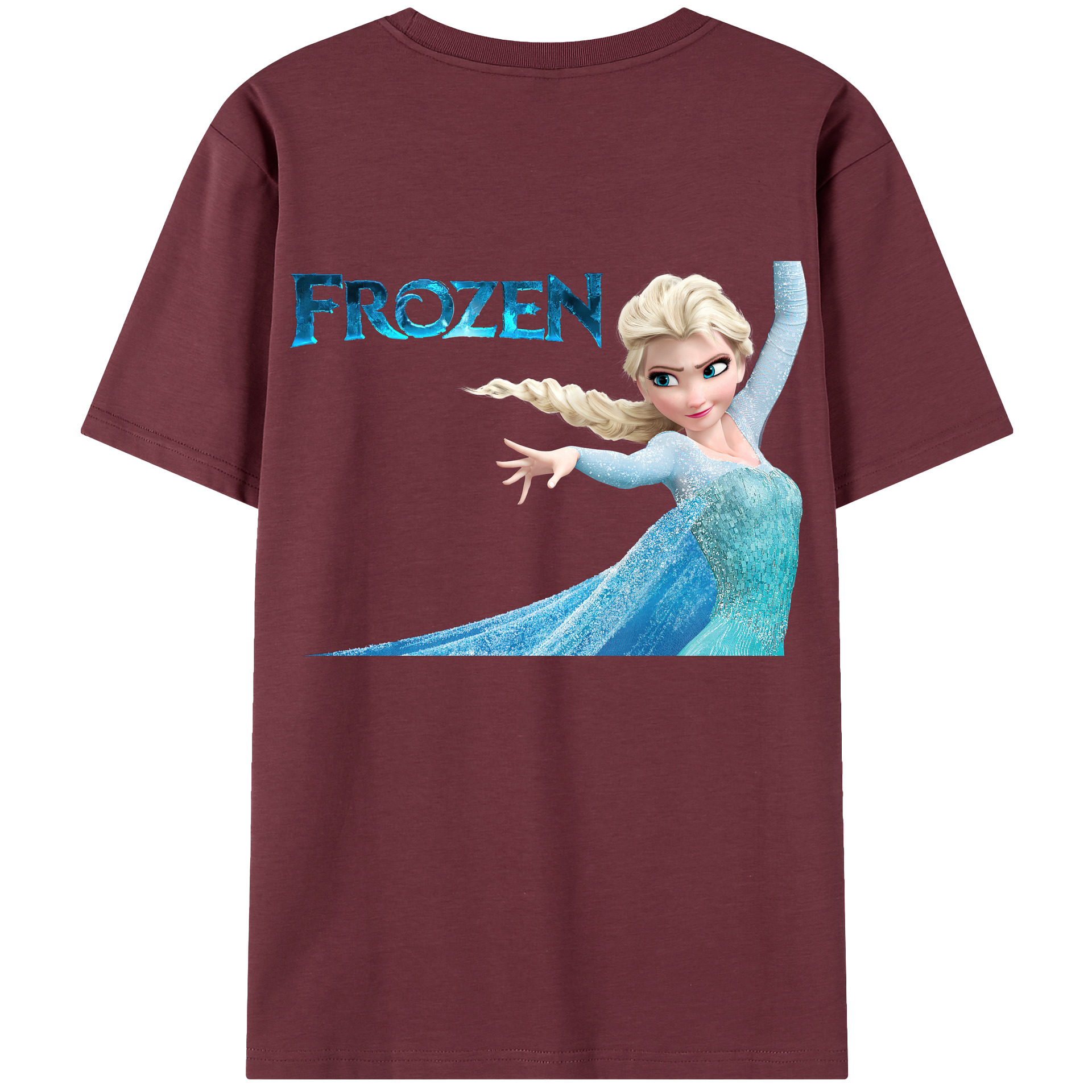 （画像用） アナと雪の女王 アンナ エルサ Frozen Anna Elsa 綿100％半袖Tシャツ（背面プリント）